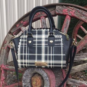 Betsy Johnson Black and Plaid Purse